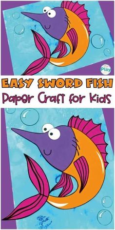 an easy and fun craft for kids to do with the paper fish that is in the water