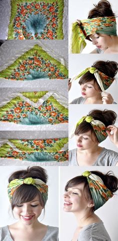 How To Wear Headbands, Head Scarfs, Bandana Hairstyles, Pretty Designs, Hair Dos, Scarf Hairstyles, Scarfs, Hair Day, Head Scarf