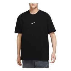 Nike Sportswear Premium EssentialsT 'Swoosh Black White' DX6307-010 (Men's/Round Neck/Short Sleeve) Black Dri-fit Tops For Streetwear, Stylish Sneakers, Nike Sportswear, Perfect Pair, Your Perfect, Round Neck, Black White, Nike, Black And White