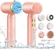 About this item 【6 IN 1 Electric Face Scrubber】 360° Spin facial cleasing brush, face brush come with 6 different brush heads that suit all skin types, including oily or dry. This facial exfoliating brush leaves your skin clean and glowing. 【3 Cleaning Modes】face cleanser brush with 3 cleansing speeds(gentle, daily, deep) for your choice of gentle cleansing to deep exfoliation. It not only effectively removes dirt, oil and makeup from the facial surface, but also to cleaning body areas. 【Hot and Cold Compress Function】This face cleansing brush is a multifunctional all-in-one face scrubber exfoliator. Hot compresses relax pores and promote essence absorption. Cold compresses tighten skin and lock in moisture. Powerful functions reduce the hassle of reusing multiple tools. 3 skin therapy in Cleaning Body, Face Cleanser Brush, Cleanser Brush, Face Cleansing Brush, Facial Brush Cleanser, Facial Scrubber, Face Brush Cleansing, Deep Exfoliation, Face Scrubber