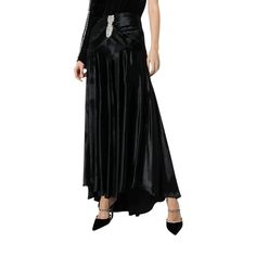 This black crystal-embellished flared maxi skirt from Paco Rabanne is sweeping, flowing and full of gothic romantic energyHigh waistConcealed fasteningFlared styleLong lengthCrystal embellished detail to the front.Composition: Viscose 100%Designer Style ID: 19HCJU064VI0229Dry Clean Only Luxury Long Skirt For Party, Luxury Flared Party Skirt, Luxury Flared Skirt For Party, Luxury Full Skirt For Evening, Formal Long Embellished Skirt, Glamorous Formal Flowy Skirt, Long Embellished Skirt For Formal Occasions, Luxury Black Evening Skirt, Embellished Long Evening Skirt