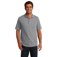 Port & Company Core Blend Pique Polo. With a soil-release finish, this budget-minded polo is exceptionally durable. 6.5-ounce, 50/50 double pique knit cotton/poly Soil-release finish 1x1 rib knit collar and cuffs Coverstitched shoulders, armholes and cuffs 3-button placket with dyed-to-match buttons Double-needle hem Shirts Short Sleeve, Pique Polo Shirt, Knit Cotton, Wholesale Clothing, Polo Shirts, Golf Shirts