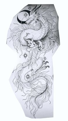 Japanese Dragon Hip Tattoos Women, Cute Ox Tattoo, Dragon Tattoo Forearm, Dragon Tattoo Stencil, Dragon Tattoo Drawing, Cool Ear Tattoos, Ink Tattoo Design, Side Thigh Tattoos, Red Ink Tattoo