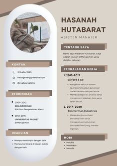 a professional resume template with an image on the front and back cover, in brown tones