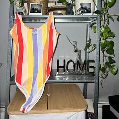 Brand New! Tags Still On Ships Next Day Open To Offers Fits Size 6-8 Women Pull Up - No Snap Crotch Fitted Multicolor Cotton Bodysuit, Casual Multicolor Sleeveless Bodysuit, Casual Sleeveless Multicolor Bodysuit, Multicolor Stretch Bodysuit Casual Style, Casual Multicolor Stretch Bodysuit, Striped Sleeveless Bodysuit For Summer, Summer Striped Sleeveless Bodysuit, Multicolor Cotton Bodysuit For Spring, Summer Sleeveless Striped Bodysuit