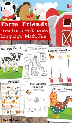 farm friends printable activities for kids to learn