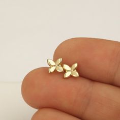 14k gold stud earrings, small gold earrings, solid gold studs, gold flower stud earrings Small Gold Earrings, Gold Ear Studs, Tiny Gold Studs, Gold Minimalist Jewelry, Small Drop Earrings, Gold Jewelry Gift, Stud Earrings Unique, Gold Diamond Earrings Studs, Flower Stud Earrings