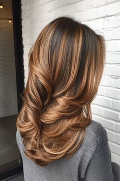 Add a touch of sun-kissed magic to your brown hair with these gorgeous caramel highlights! #CaramelHighlights #BrownHairMagic #HairInspo #GlowUp Carmel Machiatto Hair, Honey Blonde Hair Highlights Caramel, Soft Caramel Highlights On Brown Hair, Honey Blonde Highlights Dark Hair, Full Highlight On Brown Hair, Dirty Blonde Hair With Caramel Highlights, Caramel Ombre Hair Honey, Dark Hair With Honey Highlights, Iced Caramel Latte Hair Color