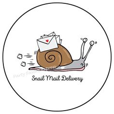 snail mail delivery sticker on a white background