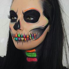 @IIIannaIII Holloween Makeup, Cute Halloween Makeup, Halloween Eye Makeup, Amazing Halloween Makeup, Makeup Challenges, Halloween Makeup Scary