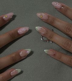 Best Summer Nails, Airbrush Nails, 2024 Nails, Casual Nails, Classy Acrylic Nails, Pearl Nails, Acrylic Nails Coffin Pink, Cute Gel Nails, Pink Acrylic Nails