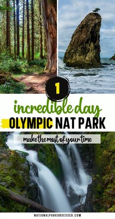 the olympic national park with text overlaying it