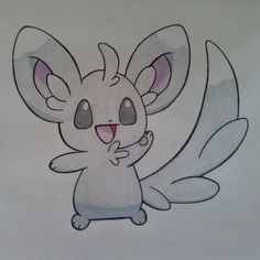 a drawing of a cartoon character with big ears