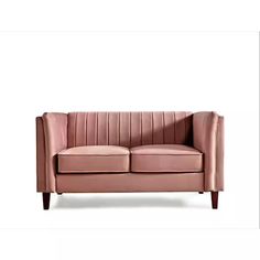 US Pride Furniture Alicia 60 in. Pink Velvet 2-Seat Loveseat with Tufted Back S5729-L - The Home Depot