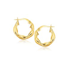 Buy LOVCIA Luxury Dazzling 14k Yellow Gold Twist Hoop Earrings (5/8 Inch) Twist Hoop Earrings, Snap Lock, Gold Hoops, Jewelry Packaging, Gold Hoop, Gold Hoop Earrings, Metal Stamping, Diamond Rings, Wedding Rings Engagement