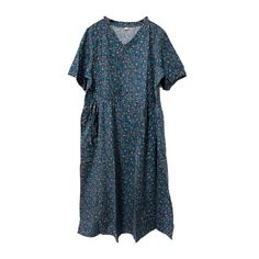 Details: Item Type: Dress Main Material: Cotton Linen Season: Summer Style: Leisure, Daily Pattern Type: Floral Waist Type: Loose Fit Type: Loose fit/ Pullover Size: One Size Length: 115.00 cm/ 45.28 " Bust: 102.00 cm/ 40.16 " Shoulder: 38.00 cm/ 14.96 " Sleeve: 28.00 cm/ 11.02 " Linen Dress Short, Floral Type, Cotton Linen Dresses, Dress Short Sleeve, Vestido Casual, Linen Dress, Dress First, Summer Casual, Cotton Linen