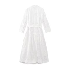 Women  Embroidered Maxi Dress Spring Summer Blouse Collar Dress  with Belt - White,XS Chic Broderie Anglaise Dress For Daywear, Broderie Anglaise Long Sleeve Midi Dress For Daywear, Long Sleeve Broderie Anglaise Midi Dress For Daywear, Long Sleeve Midi Dress With Broderie Anglaise For Daywear, Elegant Embroidered Midi Dress For Daywear, Chic Embroidered Daywear Dresses, Chic Long Sleeve Broderie Anglaise Dress, Chic Embroidered Daytime Dress, Chic Long Sleeve Midi Dress With Broderie Anglaise