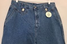 Spice up your wardrobe with these stylish Vintage Rockies Heartache Western Jeans. The jeans come with a relaxed fit and a long rise that guarantees comfort. The high-waist design adds glamour to your look, while the denim fabric type and 100% cotton material make it perfect for all seasons. This pair of jeans is perfect for women who love solid patterns and blue color, coupled with a touch of the 80s Western theme. The 2 pocket design adds to the uniqueness of the jeans, making it a must-have in your closet. Feel confident rocking these jeans in summer, winter, spring, or fall. Get your very own pair of Vintage Rockies Heartache Western Jeans today! ***Tagged a 19/20 - please see measurements below to ensure proper fit: Waist measures 18" laying flat and the inseam is approx 37" Hips meas Ranching Life, Vintage Rockies, 80s Western, Western Jeans, Vintage Cowgirl, Western Theme, Summer Winter, 80s Fashion, Denim Fabric