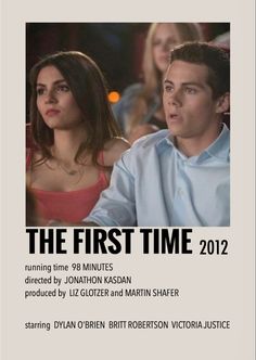 the first time 2012 movie poster with an image of a man and woman sitting next to each other