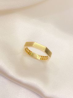 "ABOUT PRODUCT This 14K Gold Ring is beautifully designed and hand crafted with our associates to make this a special gift for your loved ones. Knowing the value of our customers, We prepare each piece with extra care and attention. ITEM DETAILS Material: 14K Gold Approx: 2,10 gram Available colors: Gold, Rose Gold, White Gold Available Sizes: 4 US to 11 US ✪ 14k Solid Gold ( Certification will be included with your order ) ✪Available 14K White, Yellow, Rose Gold (also in 10, 18K) 🛠 Yazal Jewel Elegant Gold Octagon Signet Ring, Fine Jewelry Octagon Stackable Rings, Gold Octagon Ring With Polished Finish, Octagon Gold Rings With Polished Finish, Octagon Shaped Wedding Jewelry With Polished Finish, Elegant White Gold Hexagon Ring, Luxury Hexagon Wedding Ring, Octagon Wedding Ring With Polished Finish, Gold Octagon 14k Gold Ring