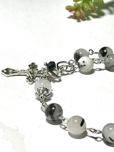 Bracelet Rosary One Decade Catholic Rosary Bracelet - Etsy Silver Rosary Bracelet With Gemstone Beads As Gift, Adjustable Gemstone Beads Rosary Bracelet, Adjustable Spiritual Rosary Bracelet For Healing, Spiritual Rosary Bracelet With Round Beads For Jewelry Making, Natural Stones Rosary Bracelet As Gift, Adjustable Spiritual Rosary Bracelet With 8mm Beads, Adjustable Spiritual Rosary Bracelet, Adjustable Rosary Bracelet With Gemstone Round Beads, Adjustable Silver Rosary Bracelet For Healing