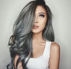 Asian Silver Highlights, Gunmetal Hair Color, Grey Tone Balayage, Chrome Hair Color, Multi Tonal Grey Hair, Metallic Hair Color Grey Silver, Types Of Hair Color, Hair Projects, Diy Hair Color