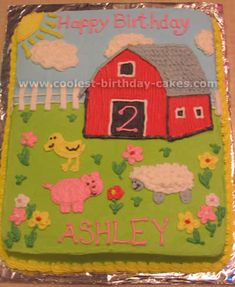 Barnyard Birthday Cake Photo Fancy Bakery, Farm Cakes, Barnyard Theme, Animals Cake, Farm Animals Birthday Party