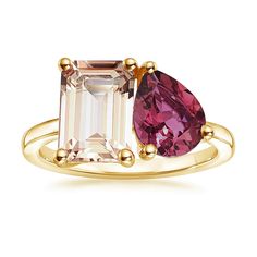 23 Best Toi et Moi Rings with Trendy-Meets-Timeless Style Brilliant Earth Rings, Pink Tourmaline Ring, Gold Cocktail Ring, Brilliant Earth, Tourmaline Ring, Perfect Wardrobe