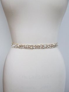 Bridal belt Swarovski crystal and pearl sash Beaded | Etsy Jewelry Embroidery, Crystal Belt, Wedding Sash Belt, Waist Sash, Wedding Sash, Bridal Stores, Wedding Belts, Bridal Belt, Organza Ribbon