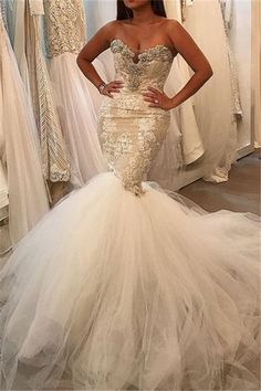 Glamorous Fit and Flare Tulle Wholesale Wedding Dresses Lace Sweetheart Crystal Bridal Gowns-Ballbella Wedding Dresses Sweetheart, Lace Sweetheart Wedding Dress, Wedding Dresses Mermaid Sweetheart, How To Dress For A Wedding, Sell Dresses, Mermaid Wedding Dresses, Sweetheart Wedding Dress, Lace Mermaid Wedding Dress, Tulle Wedding