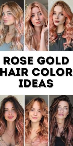 Explore stunning Rose Gold Hair Color Ideas perfect for summer. Whether you're a brunette or a blonde, these ideas suit dark hair, short hair, and light brown locks. Incorporate summer highlights rose and strawberry blonde balayage for a fresh look. Brunettes rose and blonde rose shades offer unique blonde styles that stand out. Chocolate Mauve Hair, Gold Hair Color Ideas, Silver Hair Color Ideas, Rose Gold Hair Color, Gold Hair Color, Razor Cut Hair, Gold Hair Colors, Strawberry Blonde Hair Color