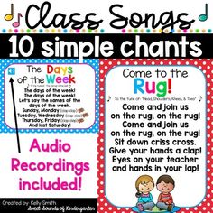 classroom poster with words and pictures for the week's music lesson, including an image of