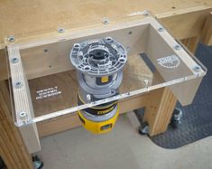 a workbench with a tool on top of it