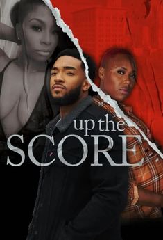 the poster for up the score shows two people standing in front of a torn piece of paper