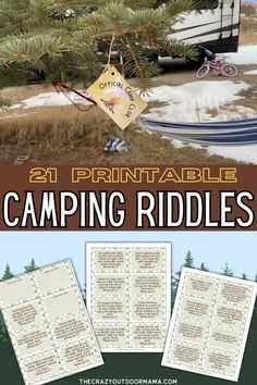 camping riddles for kids and adults to use in the classroom or on the road