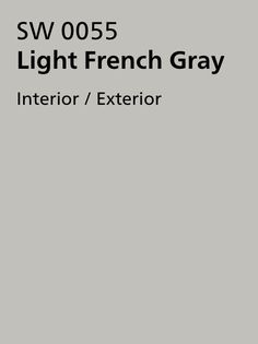 an image of the interior and exterior of a french gray house with black lettering on it