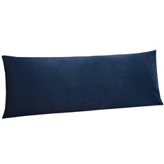 a blue pillow on a white background