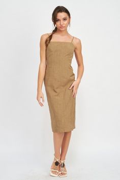 SIZE & FIT :MODEL WEARS SIZE SMALLMODEL'S HEIGHT 5'9Made In: IMPORTEDFabric Contents: 100% POLYESTERLINING: 100% COTTON Open Back Midi Dress, Curvy Swimwear, Cardigan Sweater Coat, Contemporary Clothing, Usa Dresses, Denim Accessories, Trendy Collection, Contemporary Outfits, Pink Midi Dress