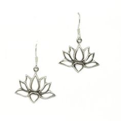 Lotus Earrings~Silver Lotus Earrings~Water Lily Earrings~Blooming Silver Lotus Flower Earrings~Yoga Silver Teardrop Earrings With Flower Charm, Hypoallergenic Silver Teardrop Flower Earrings, Silver Adjustable Flower Earrings, Adjustable Silver Flower Earrings, Adjustable Delicate Silver Earrings, Lotus Flower Ring, Lily Earrings, Lotus Tattoo Design, Lotus Ring