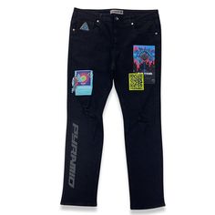 Black Pyramid Skinny Jeans Style: Y4162475-Blk Black Upc 112600 425487 100%Cotton Black Cotton Jeans With Graphic Print, Fitted Black Bottoms With Graphic Print, Black Pyramid, Patchwork Jeans, Patched Jeans, Chris Brown, Light Blue Denim, Jeans Color, Blue Denim Jeans