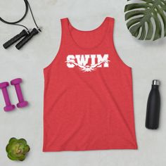 Swim Unisex Tank Top. A classic, staple tank top. A timeless piece intended for anyone looking for great quality and softness. The perfect tank for swim meets, work outs or just everyday wear. Gym Hat, Red Guy, Gym Hairstyles, Work Outs, Charcoal Color, Summer Day, Gift Collections, Black Charcoal, Timeless Classic