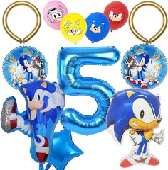 sonic the hedgehog 5th birthday party supplies and balloons