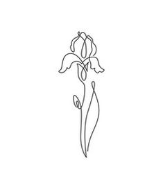 a single line drawing of a flower on a white background