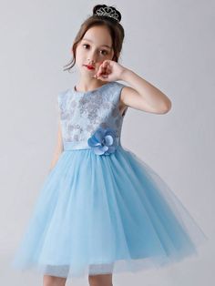 Silhouette Princess Neckline Jewel Hemline/Train Short / Mini Back Details Zipper Fabric Tulle, Polyester Embellishment Bows, Flowers Sleeve Length Sleeveless Fully Lined Yes Season Spring, Summer, Fall Weight 0.4kg Sleeveless Blue Tutu Dress For Dress-up, Blue Floral Applique Dress For Dress-up, Blue Sleeveless Dress For Party, Light Blue Tulle Dress With Floral Applique, Blue Sleeveless Dress For Spring Wedding, Blue Sleeveless Wedding Dress For Spring, Light Blue Sleeveless Princess Dress For Party, Elegant Blue Tutu Dress For Summer, Sleeveless Blue Tutu Dress For Party