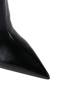 Set on a daring, notched wedge heel, these pull-on boots exude a modern edge. They are crafted of a rich leather with a pointed toe and wide-set tubular shaft.Point toeWedge heelSlip-onComposition: 100% CalfUpper: Leather; Lining: Leather; Sole: LeatherWedge heel height: 4.1"Fits true to sizeMade in Italy Luxury Pointed Toe Platform Boots, Luxury Black Wedge Heel Boots, Luxury Black High Heel Wedge Boots, Luxury Leather Modern Wedge Boots, Luxury Modern Knee-high Boots With Pointed Toe, Luxury Modern Wedge Heel Boots, Luxury Black Pointed Toe Wedge Boots, Luxury Black Boots With Contrast Sole, Luxury Pointed Toe Platform Boots For Workwear