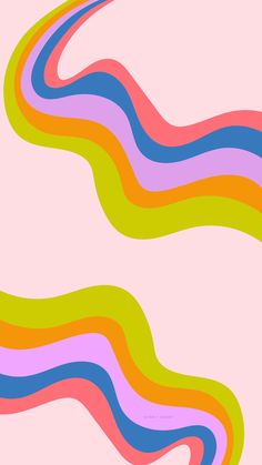 an image of colorful wavy lines on a pink background