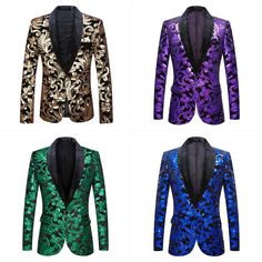 Men Sequin Tuxedo Jacket Suit Blazer Coat Showman Garment Fancy Party Dress Blue Item description Brand Unbranded Department Men Outer Shell Material Polyester Size Type Regular Style Overcoat Type Jacket Chest Size 44 in Country/Region of Manufacture China Garment Care Dry Clean Only MPN Does not apply Season Spring Accents Button Closure Button Features Pockets Occasion Casual Pattern Floral Theme Classic   Shipment Payment Return & Warranty Service & Feedbacks Shipment 1.We Ship to Worldwide. Long Sleeve Suits For Spring Party, Spring Party Suit With Long Sleeves, Long Sleeve Party Suit For Spring, Fall Party Outerwear With Suit Collar, Fitted Party Outerwear For Festive Occasions, Single Breasted Long Sleeve Party Outerwear, Formal Long Sleeve Festive Outerwear, Long Sleeve Formal Outerwear For Festive Occasions, Tailored Long Sleeve Blazer For Festive Season