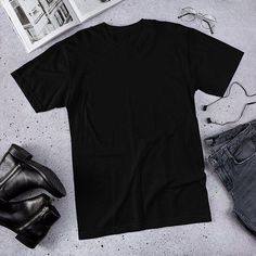 Mockup Tshirt Black, T-shirt Photography, Shirt Template, Plain Shirts