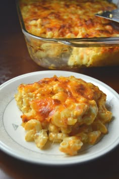 there is a casserole dish on the plate