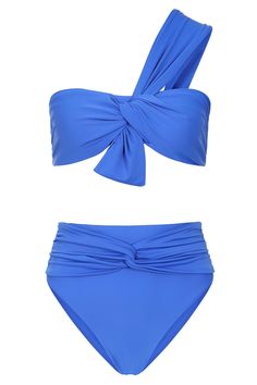 Whether you're sights are set on Bora Bora or a beach closer to home. your suitcase could always do with a bikini top like Bowline. Designed in a comfortable nylon knit. this royal blue top features an asymmetric shoulder strap. ruched cups and a playful front twist. Features - Premium nylon-blend knit- Asymmetric shoulder strap - Twisted knot detail- Ruched padded cups- Swan hook closureSizing & FitModel is 5'8 and wears UK size 8 / US size 4Product InformationDesigned exclusively by Club L Lon Blue Swimwear For Summer, Blue Polyamide Beachwear Swimwear, Blue Polyamide Swimwear For Beachwear, Blue Polyamide Swimwear, Blue Polyamide Swimwear For Vacation, Blue Nylon Summer Swimwear, Blue Polyamide Swimwear For Swimming, Blue Nylon Swimwear For Sunbathing, Light Blue Nylon Swimwear For Beach